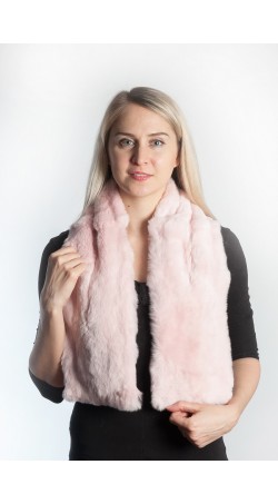 Pink rex fur scarf